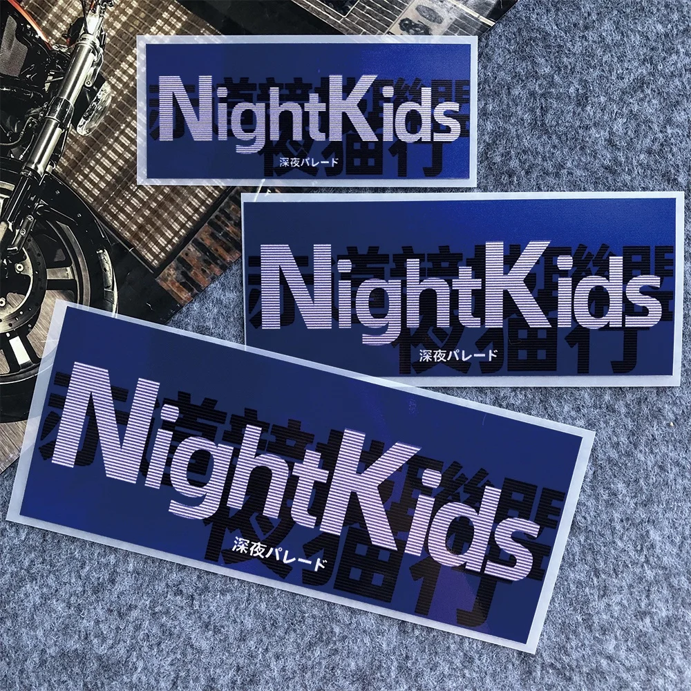 

JDM NightKids Reflective Motorcycle Stickers Decor Moto Scooter Fuel Tank Body Side Top Case Helmet Vinyl Accessories Decals