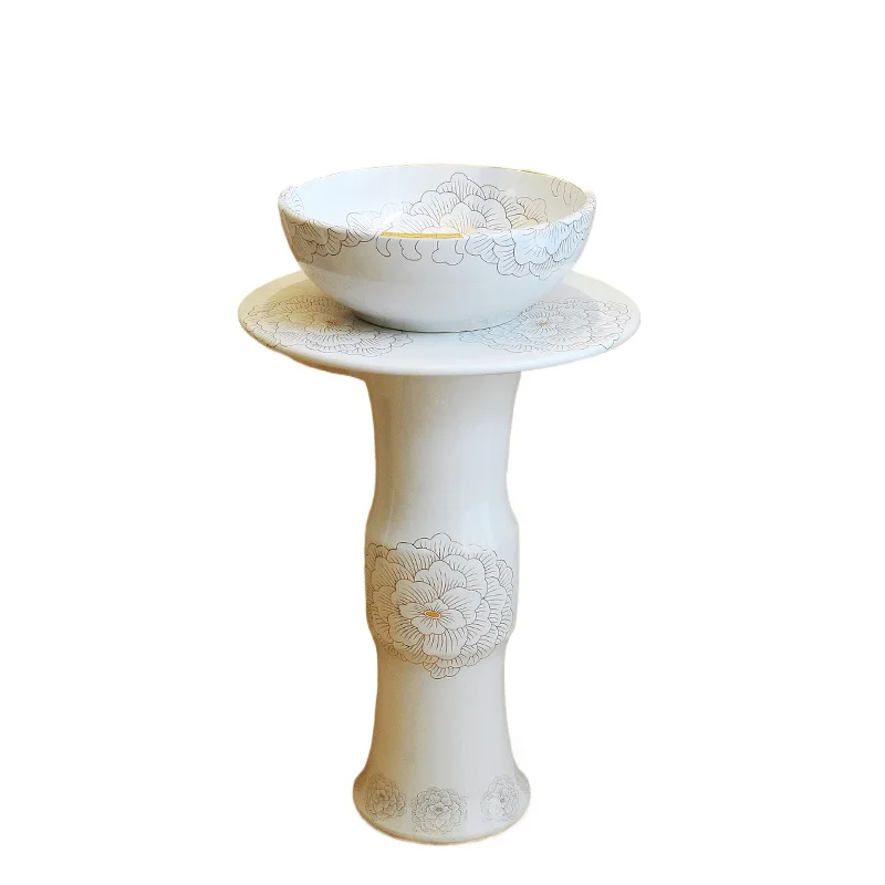 Geïntegreerde kolomwastafel, keramische kolomwastafel, staande balkonwastafel