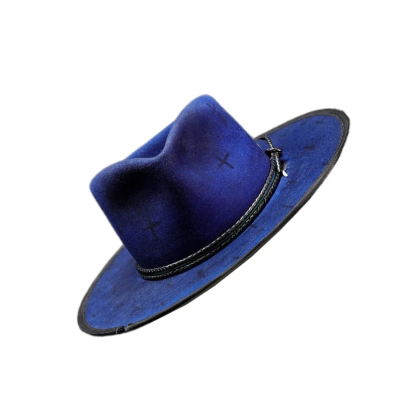 Stylish Wool Felted Hat Trendy Belt Decoration Hat Outdoor Travel Hat Unisex Suitable for Various Setting and Genders