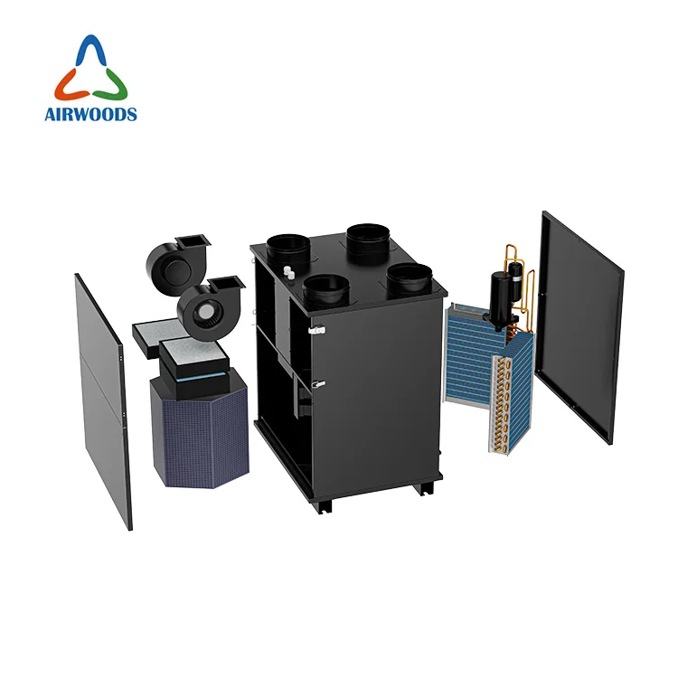 Ventilation Basement All Fresh Air Exhaust Air Condensation Heat Recovery Recuperator Air With Heat Pump