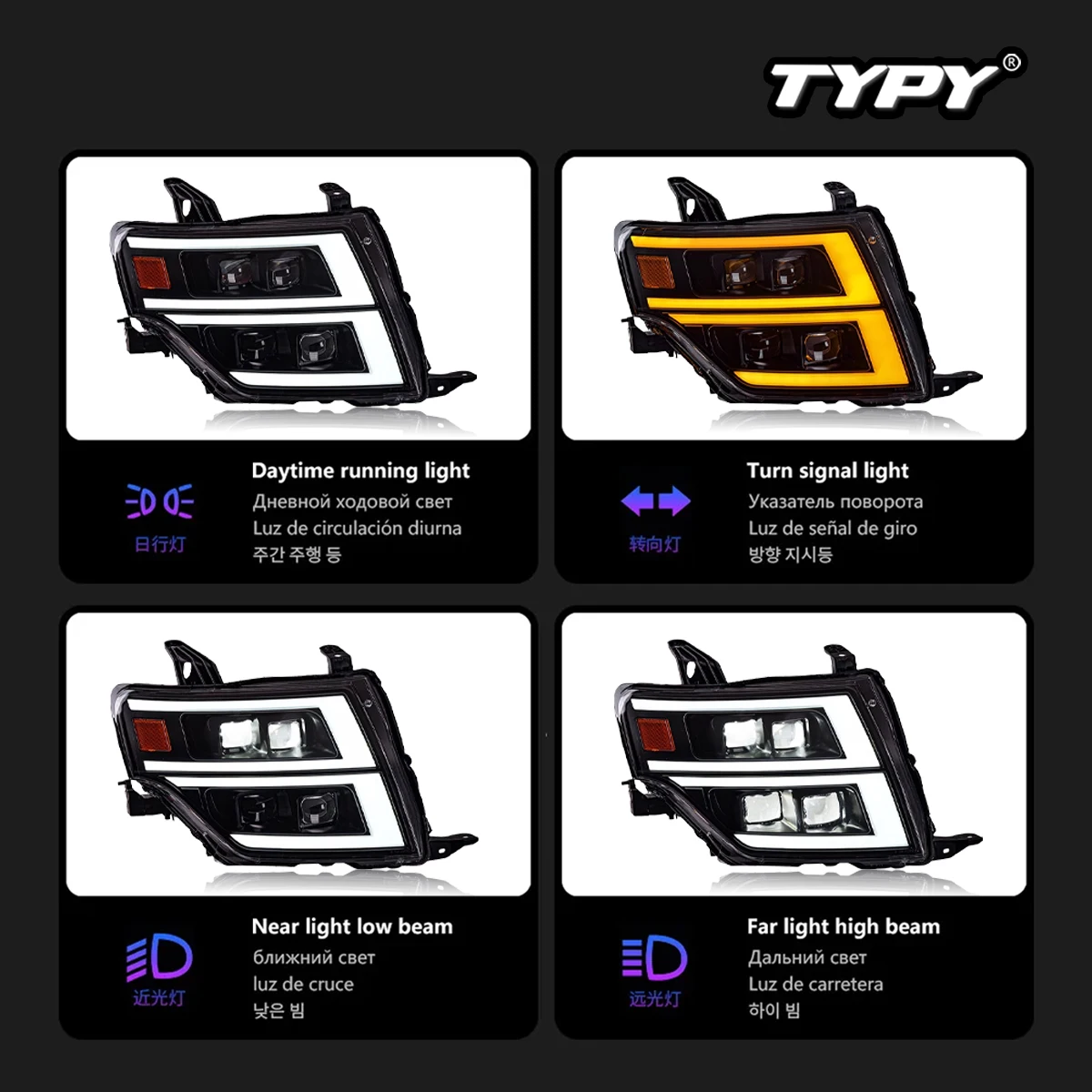 TYPY reflektory samochodowe dla Pajero V93 V97 V87 2009-2021 lampy samochodowe LED światła dzienne dynamiczne kierunkowskazy akcesoria samochodowe