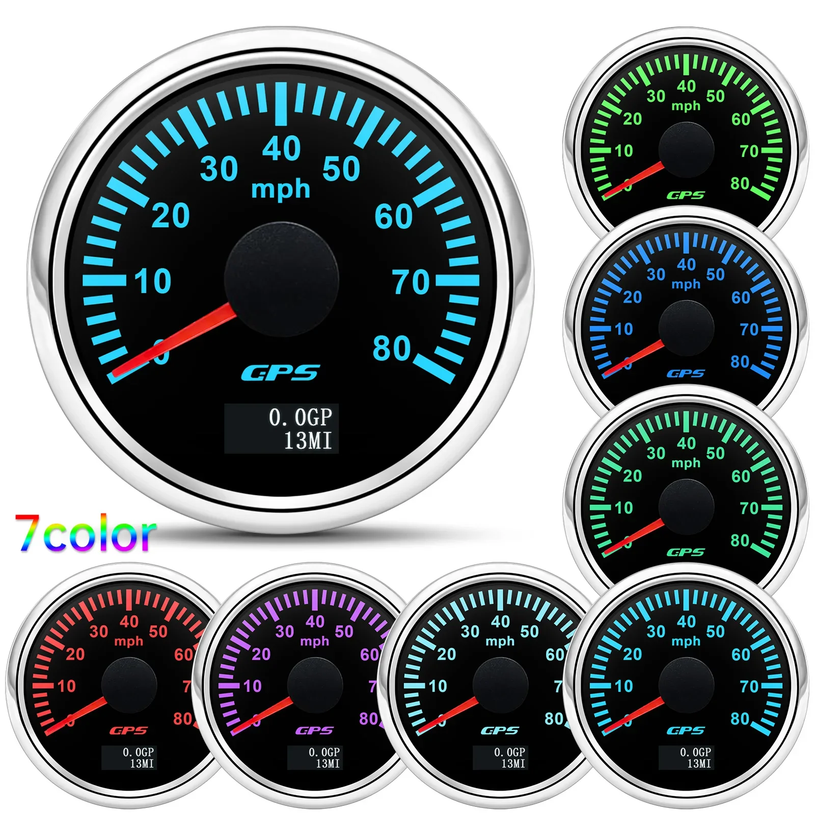 HD 52mm Marine Boat Digital GPS Speedometer Odometer Gauge 30MPH 60MPH 0-80MPH 0-120MPH 0-200MPH For Car Motorcycle 12V/24V