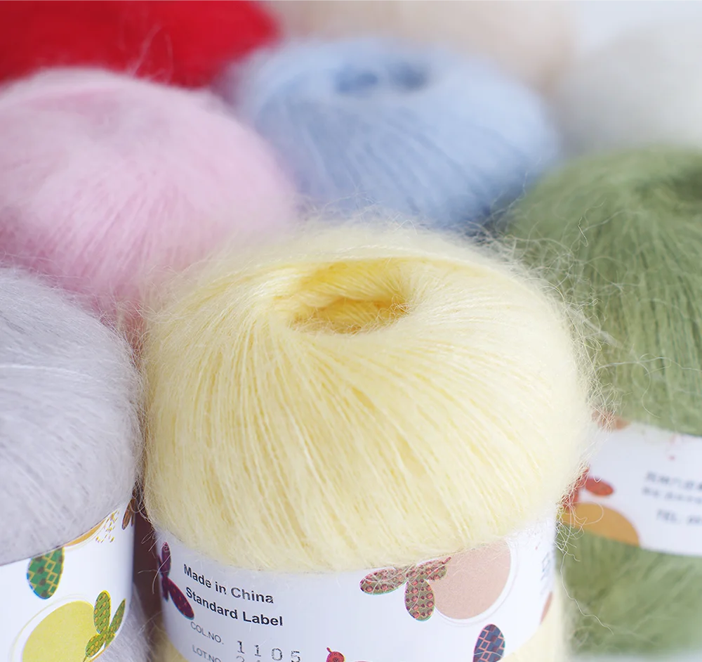 

50g Colorful Long-haired Mohair Wool Cashmere For Hand Knitting Sweaters Yarn Crochet Thread Mohair Yarn Merino Wool Yarn
