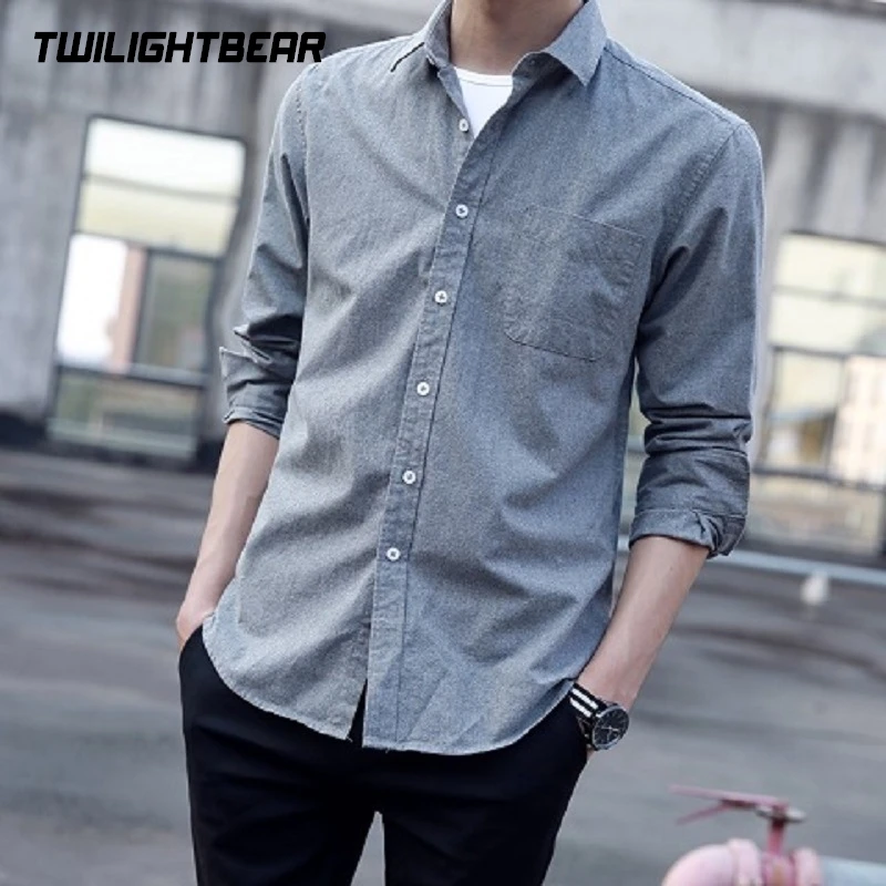  High Quality Men's Oxford Shirt Cotton Dress Shirt Oversized Solid Business Casual Shirt Men Clothing Office Blouse AF881