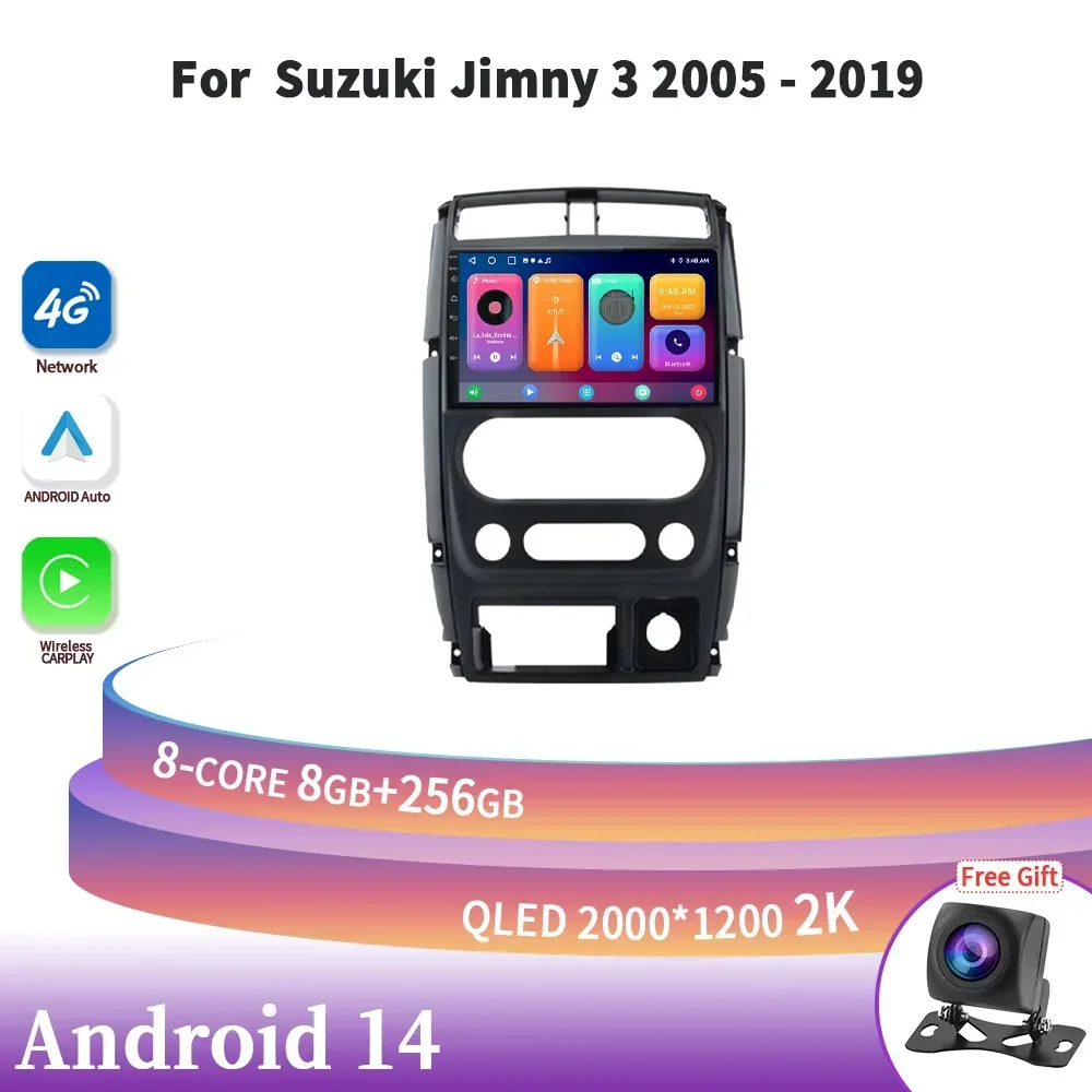 

Android 14 For Suzuki Jimny 3 2005-2019 Car Radio Multimedia Navigation Wireless Carplay Stereo Screen GPS 4G Head Unit 2DIN