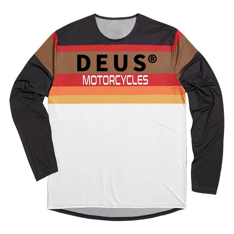 Men Women Retro Quick drying Long Sleeve Motorcycle Downhill Jersey Motocross T-shirt DEUS EX MACHINA Riding Bicycle Clothing DH