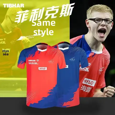 TIBHAR Tall Table Tennis Suit New Quick Drying Breathable Summer Short Sleeve Men's and Women's Match Suit Training Sports Set