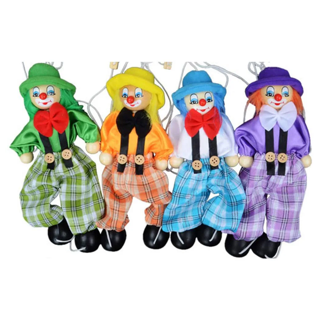 4 Packs Clown Toys Pull String Puppet Kid Toys for Parent Child Interactive Toys Kids Best Gift