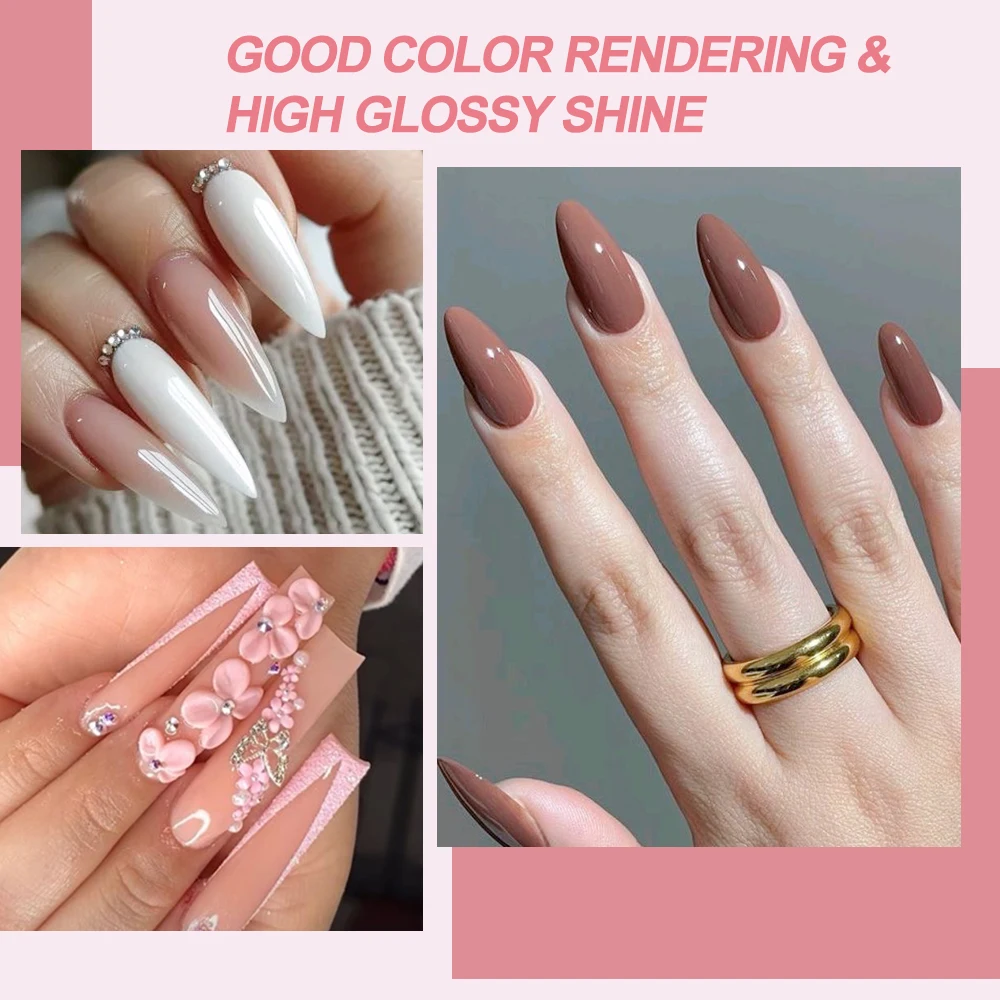 7 グラム * 6 ジャー/セットアクリルネイルパウダーピンク/ヌード/ホワイト/ブラウン 3IN1 ポリマー爪エクステンション 3D ヒント彫刻マニキュア浸漬パウダー