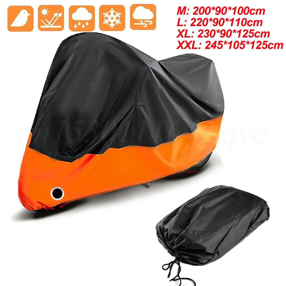 

Motorcycle Cover Waterproof Dustproof Outdoor Motorbike Scooter Cover Motors Dust Rain 190T UV Protector Cover for All Season