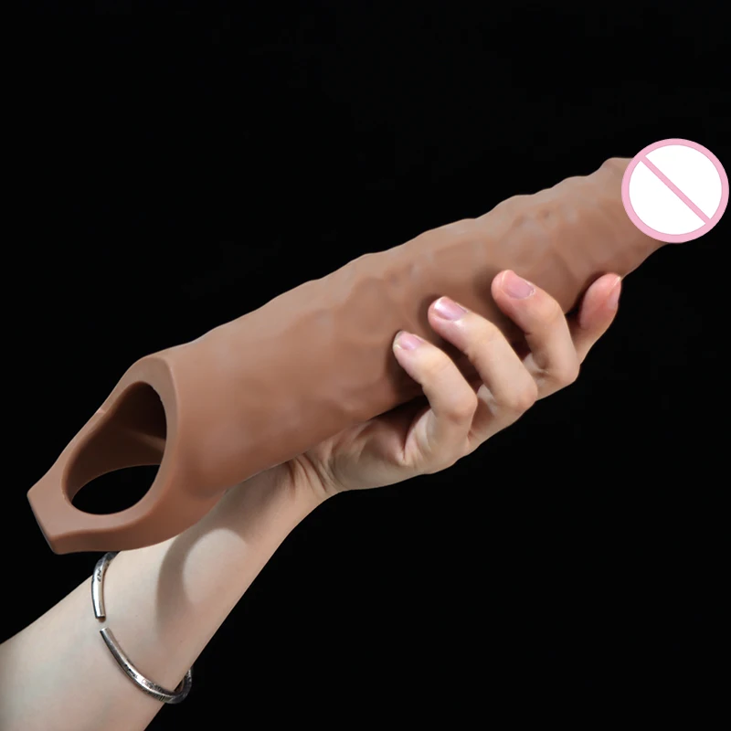 28CM Penis Extender Sleeve Delay Ejaculation Big Condom Reusable Long Condoms Sex Toys For Men Enhancer Intimate Goods Sex 18+