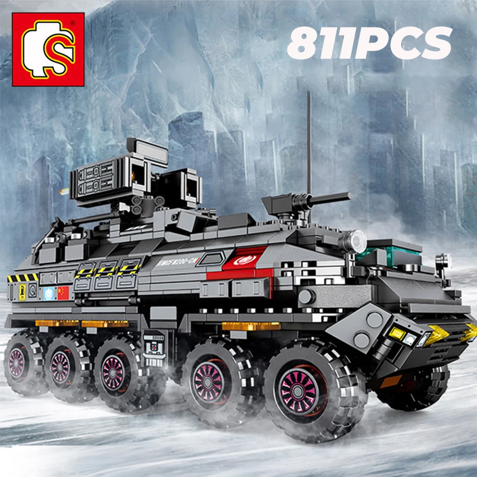 SEMBO City Movie Wandering Earth CN171 Chariot Trucks Building Blocks Military Tank Vehicle Soldiers Figures Bricks Tos Children