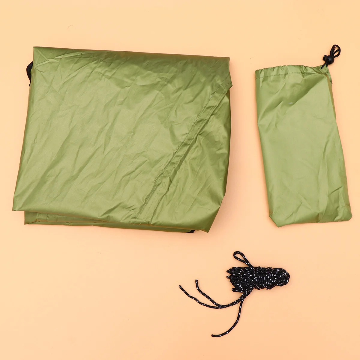 

3 Piece Triangle Sunshade Waterproof Canopy Outdoor Tent Army Green Picnic Beach Mat Camping Shelter with Storage Bag