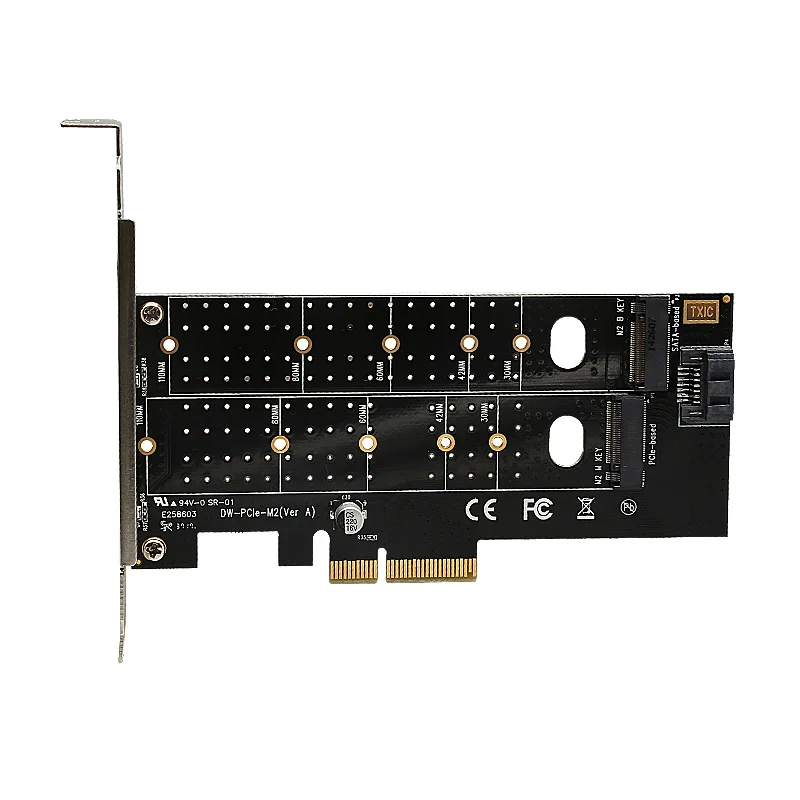 PCIE To M.2 NVNE Riser Card Dual Key (B-key / M-key) Supports 110MM Extended SSD Hard Disk