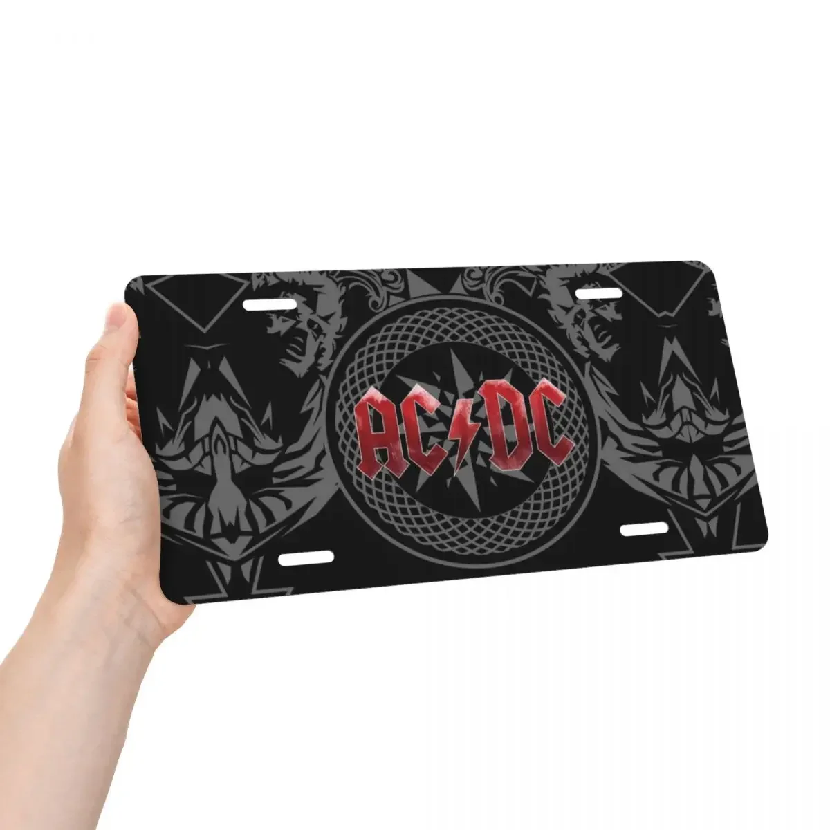 AC DC Rock Roll Band License Plate Cover Heavy Metal Music Metal Cool Decorative Car Front License Plate Vanity Tag 12x6 Inch