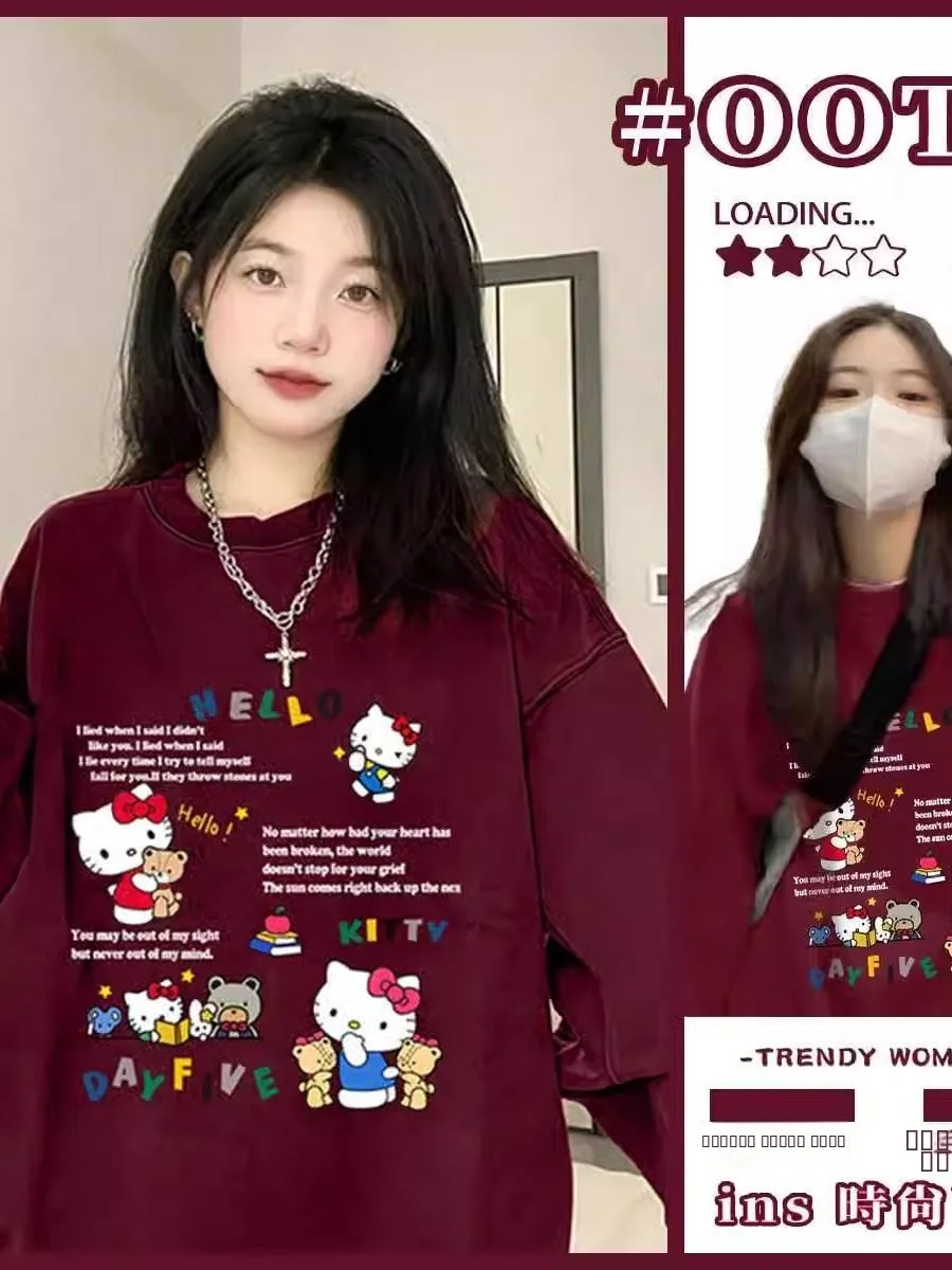 

Красный круглый свитшот оверсайз с подкладкой Ne Fce, женский, модный, с уникальным дизайном, удобный крой, зимний сезонный топ