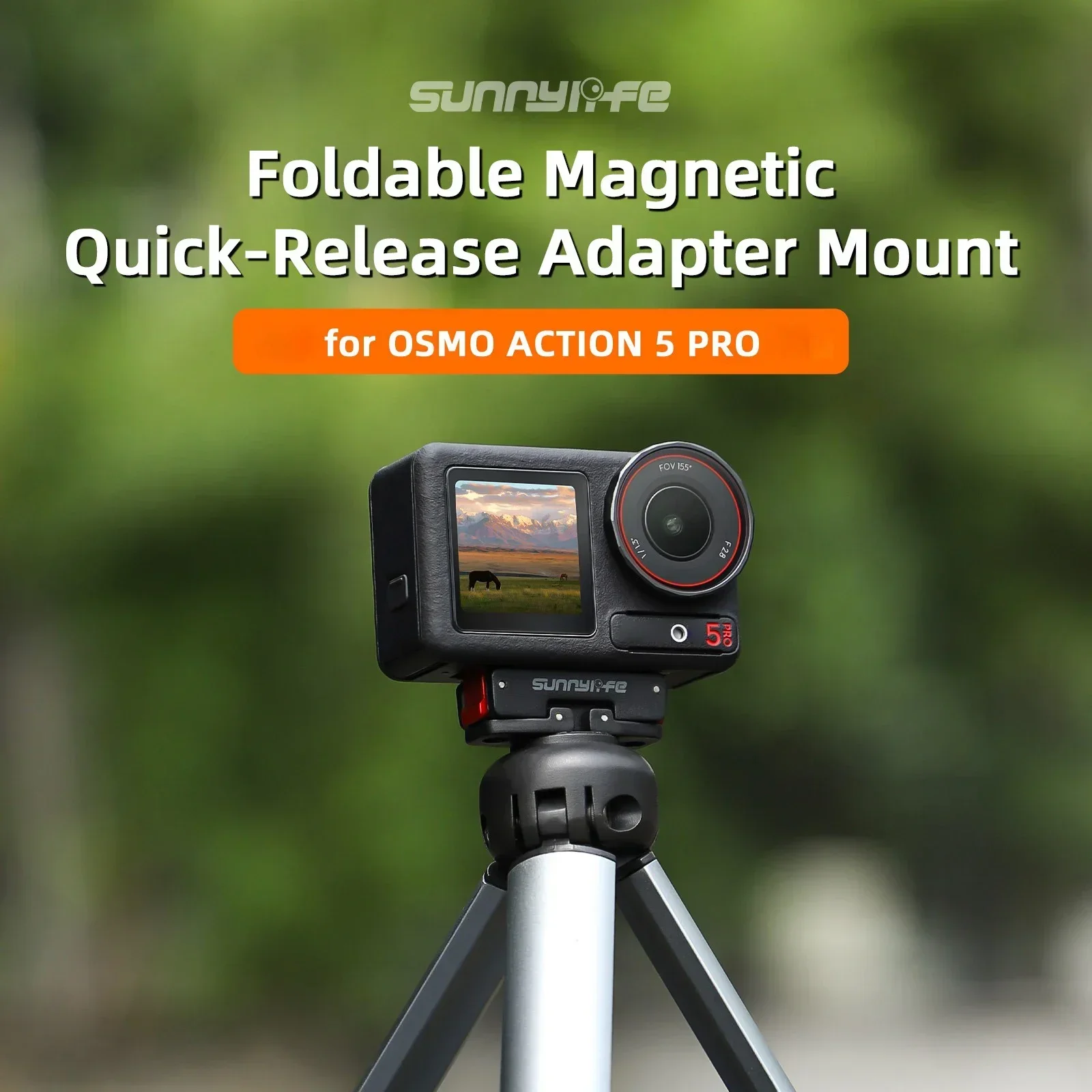 Sunnylife-soporte adaptador magnético de liberación rápida, montaje de interfaz 1/4 para DJI Action 5 Pro/Action 4/3/2, accesorios de cámara