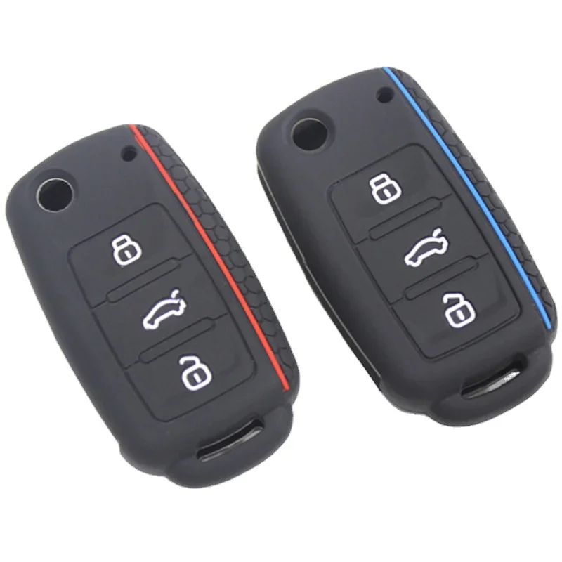 

Silicone Car Key Case Cover For VW Volkswagen Golf 4 5 6 7 Bora Jetta Polo MK4 MK6 Bora Passat B5 B6 Superb Tiguan Beetle Shell