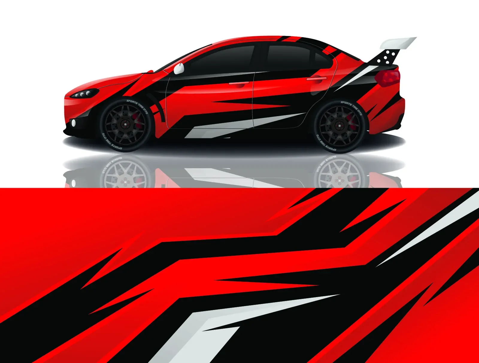 

Full Color Printed Decals on Both Sides of The Car Racing Car Graphic Decal Full Body Vinyl Wrap Protect Decoration Accessories