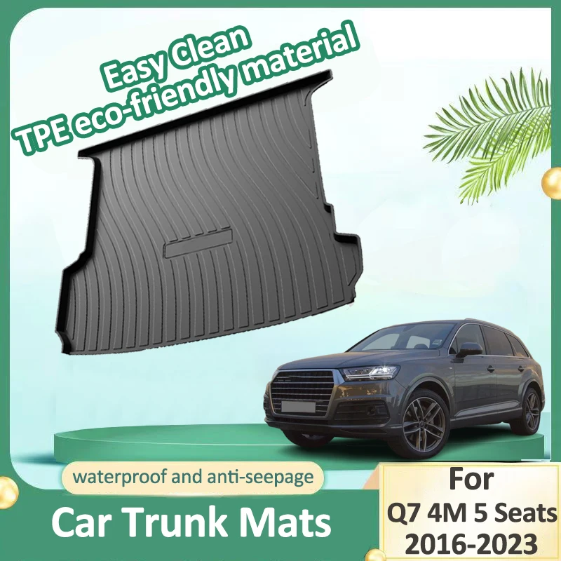 

Car Trunk Mat For Audi Q7 4M 5 Seats 2016-2023 2017 2021 Accessories Trunk Rubber Cargo Liner Carpet Protect Cover Floor Mats