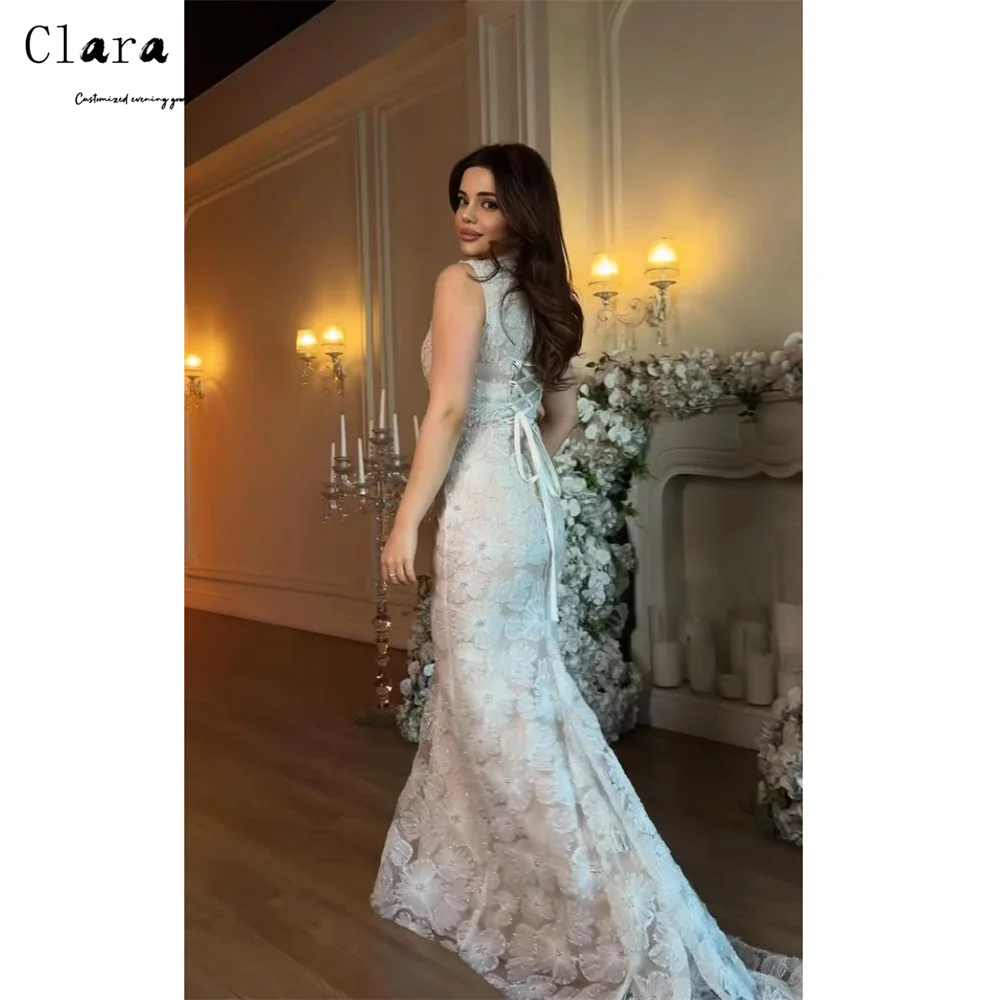 

Изысканное вечернее платье-фасон «рыбий хвост» с вышивкой цветами, белое, класса люкс, для торжественных мероприятий, коллекция 2026 года, элегантное бальное платье для женщин