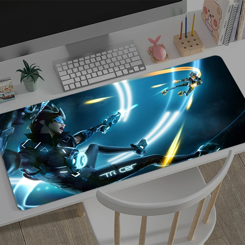 Mouse Pad Large O-overwatch Tracer Computer Office Game Table Mats Rubber Anti-slip Gaming Keyboard Long Desk Pads game Mousepad