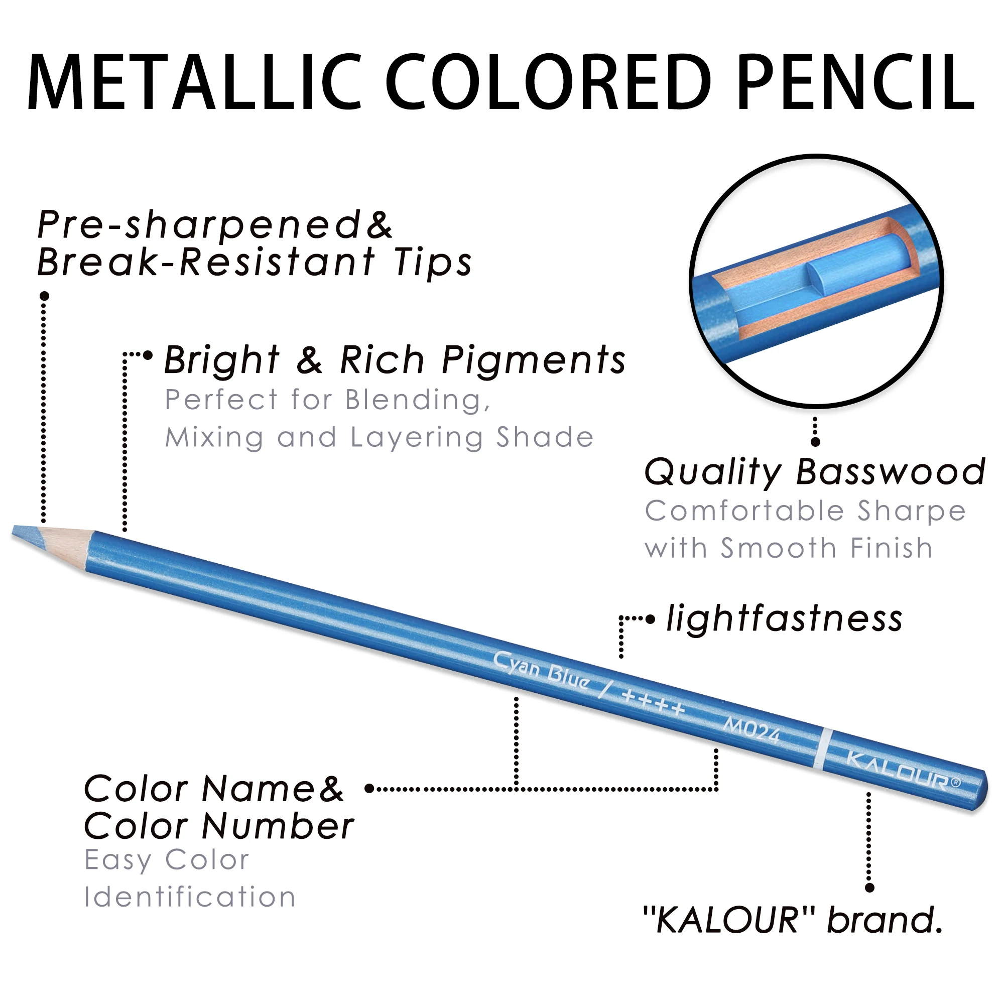 KALOUR-Ensemble de crayons de couleur métalliques, noyau souple, à base d'huile, crayons d'ombrage pour débutants et artistes professionnels, 50/72 couleurs, 18 boîtes