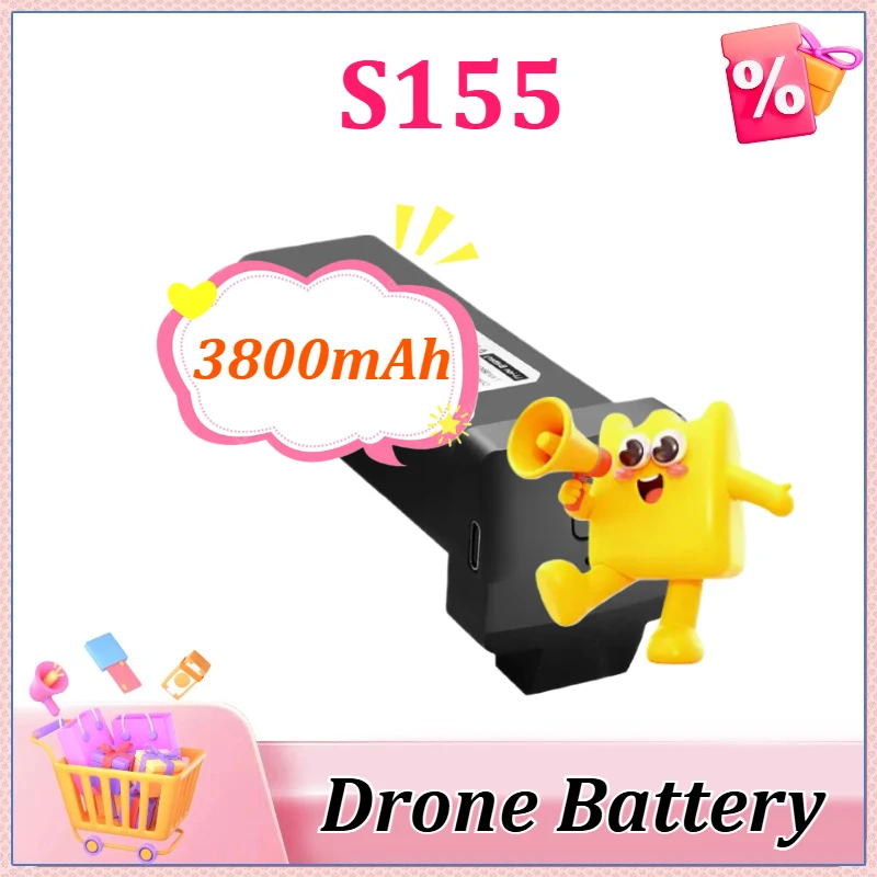 

7.4V 3800mAh Upgraded Drone Batteries for S155 UAV Power Pack Indoor and Outdoor Photography Adventure High-Capacity