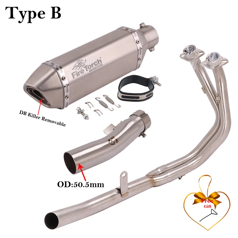 Full Systems For COLOVE 500X ZF500GY MACBOR MONTANA XR5 Motorcycle Exhaust Modify Escape Front Mid Link Pipe DB Killer Muffler - view 6