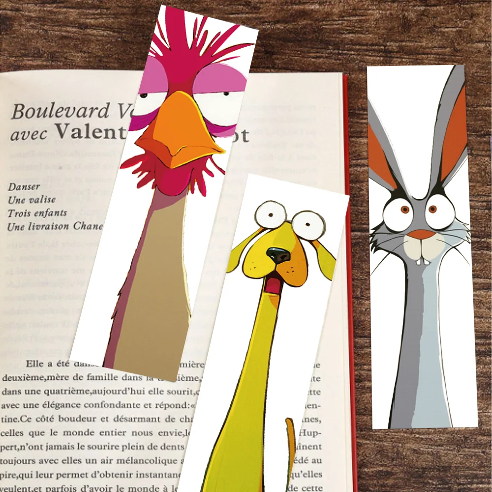 Imagem -03 - Animal Engraçado Cartoon Bookmarks Páginas de Leitura Rotulagem de Livros Decoração para Estudantes Página Faça Você Mesmo Presentes Criativos 30 Pcs