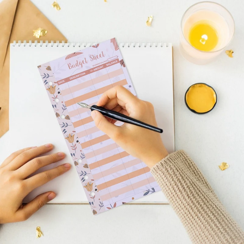 12 Expense Budget Sheets, Money Organizer For A6 Budget Binder -For Cash & Ledger Book, For Wallet, Budget Planner