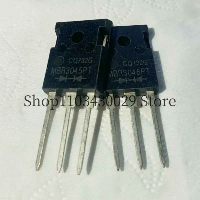 10Pcs Brand New Original MBR3045PT MBR3045 TO-247 30A 45V Rectifier Bridge (Half Bridge)