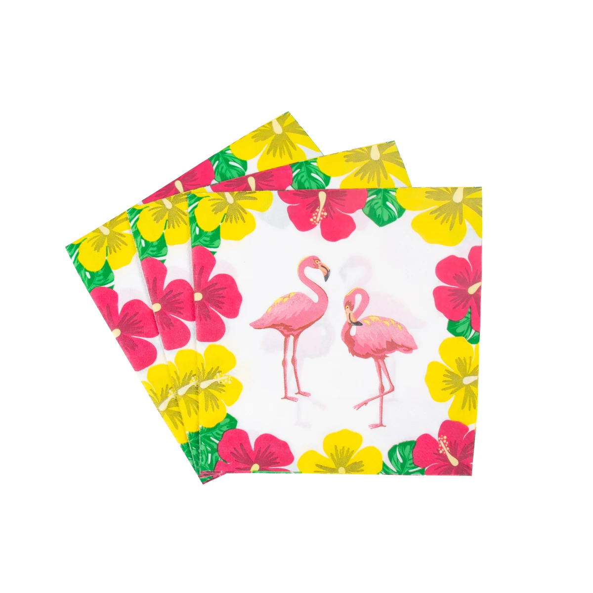 20pcs Tropical Party Decoration Paper Napkins Palm Leaves Flamingo Disposable Party Napkins Summer Hawaiian Party Decor Supplies