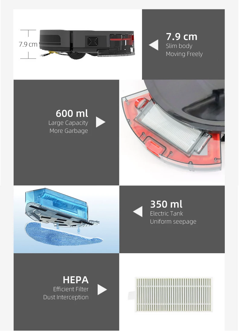 2023 Hot Selling Stofzuigers Automatische Nat Droog Robot Aspirapolvere Zoete En Mop Met Water Tank Slimme Robot Stofzuiger