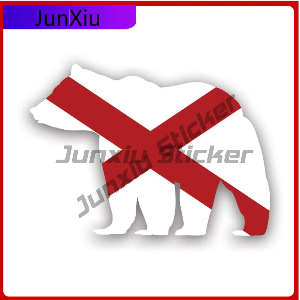 

Alabama Bear Flag Weather Resistant Fade Resistant Sport For Truck Bumper Laptop Self Adhesive Easy Apply Decoration Anime Style