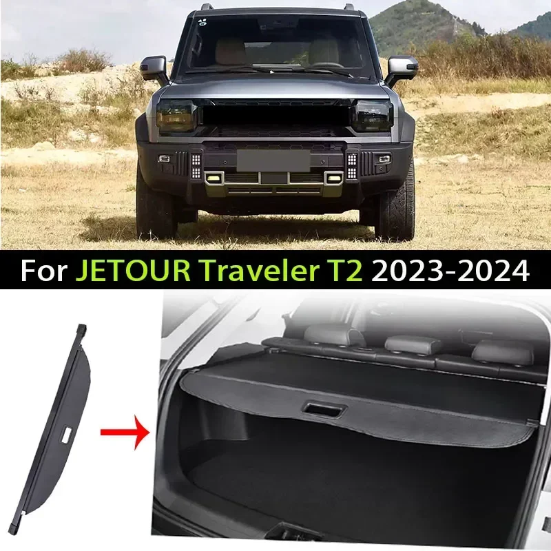 Car Trunk Cargo Cover For JETOUR Traveler T2 2023 2024 Luggage Storage Security Shield Curtain Partition Mat Accessorie