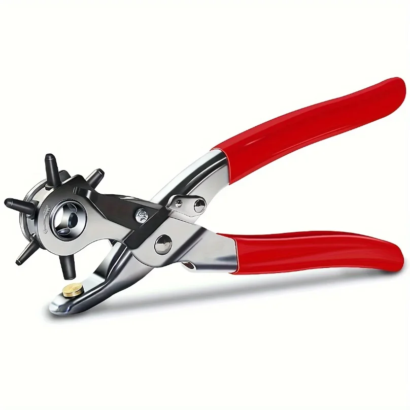 Leather Belt Hole Punch Plier Hole Eyelet Puncher Revolve Sewing Machine Bag Setter Tool Watchband Strap Household Leathercraft