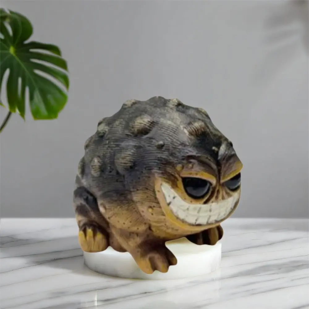 

Creative Funny Small Toad Figurine Handmade Realistic African Rain Frog Statue Resin Crafts Animal Sculpture for Friends Gift