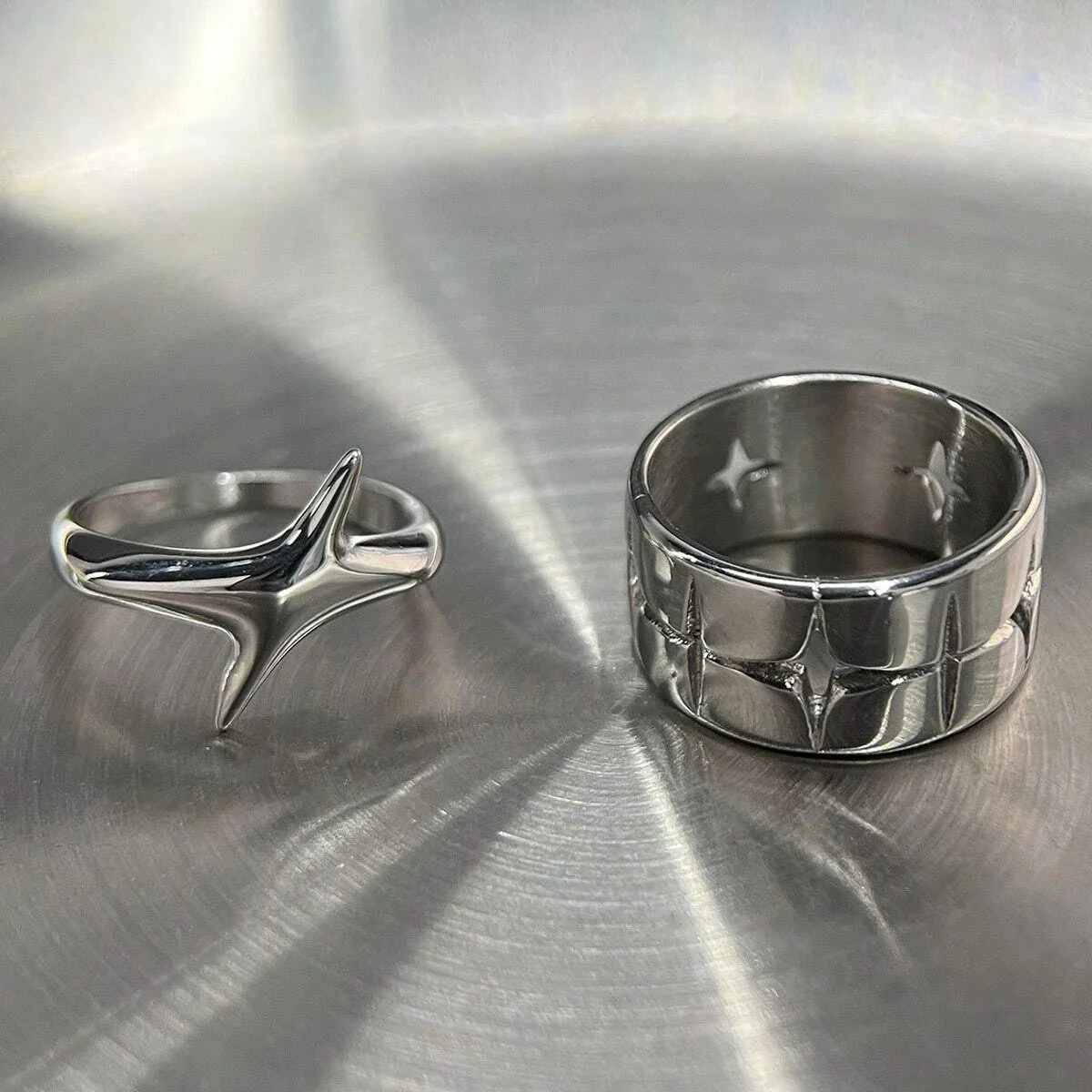 Anillo de Estrella Hueca de Acero Inoxidable de Moda 2026 para Mujer, Joyería de Moda, Regalo para Fiesta