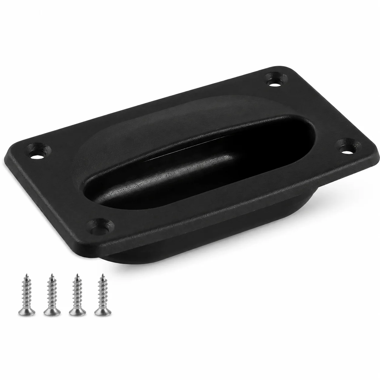 Boat ABS Recessed Pull Handle, Rectangular Hatch Latch with Screws for Yacht Floor Deck Compartment Marine Cabinet Door Lid