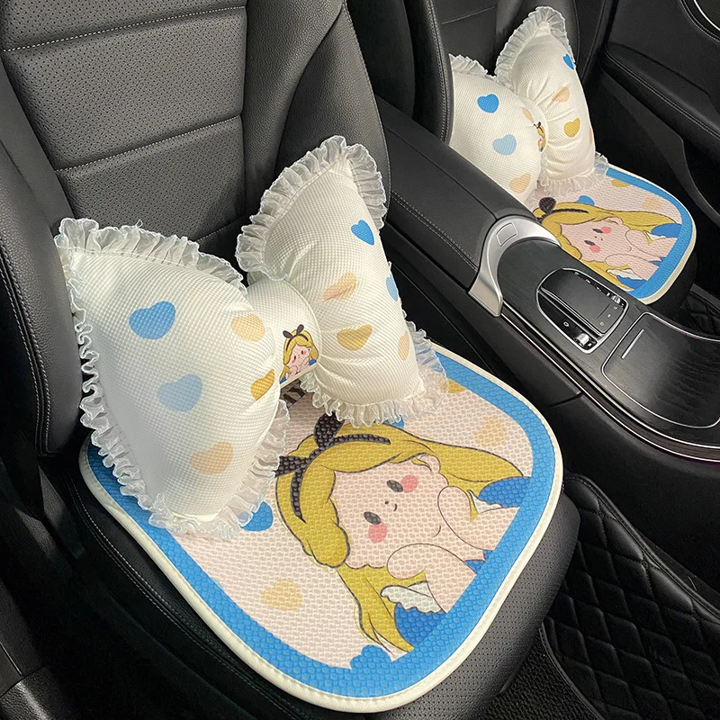 Car Cushion Summer Cartoon Cute Princess Car Single Seat Ventilated Ice Silk Seat Cushion Four Seasons General Purpose models