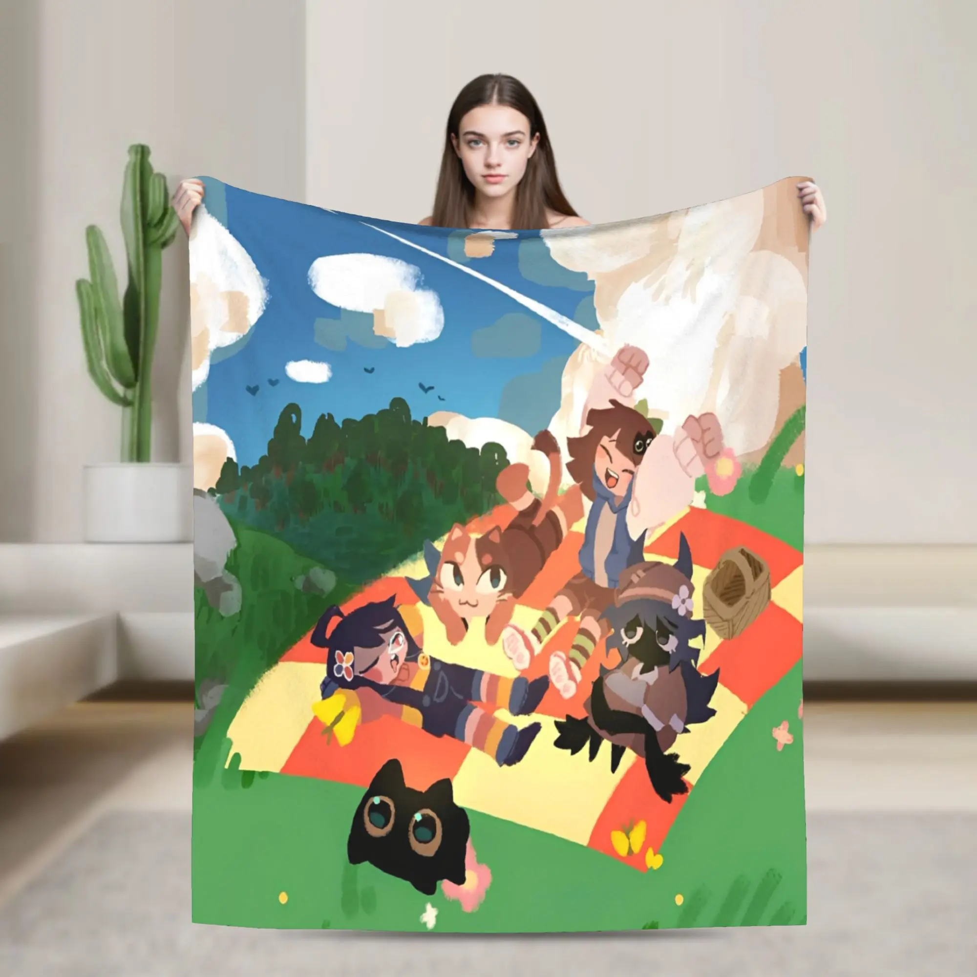 Fundamental Paper Education Anime Merch Blankets Soft Fleece  Throw Blanket Comfortable Rug Piece