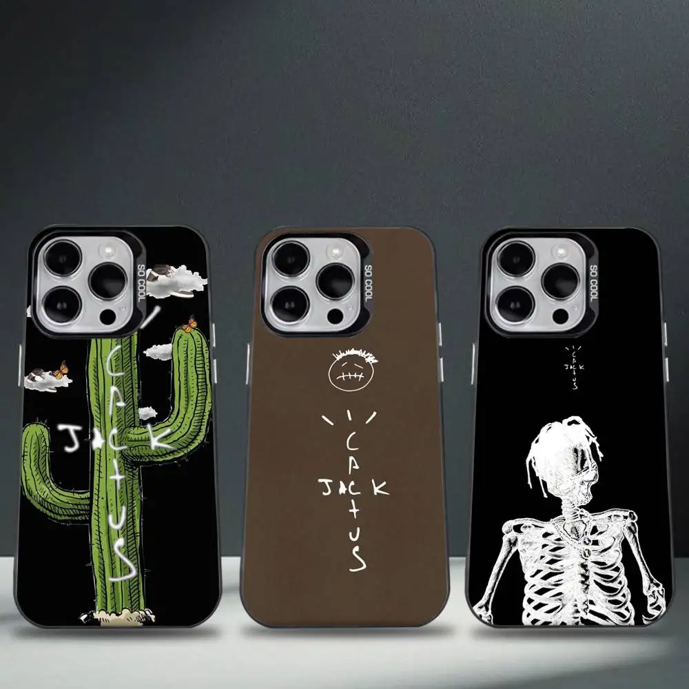 

C-Cactuss J-Jack Travis Scott Phone Case For iPhone 17,16,15,14,13,12,11,Pro,Max,Plus,E,Air,Mini Black Tpu Cover