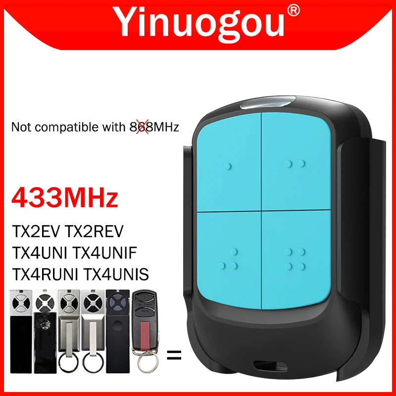 

LiftMaster TX2EV TX2REV TX4UNI TX4UNIF TX4UNIS Chamberlain TX4RUNI Garage Door Remote Control 433MHz Rolling Code Programming