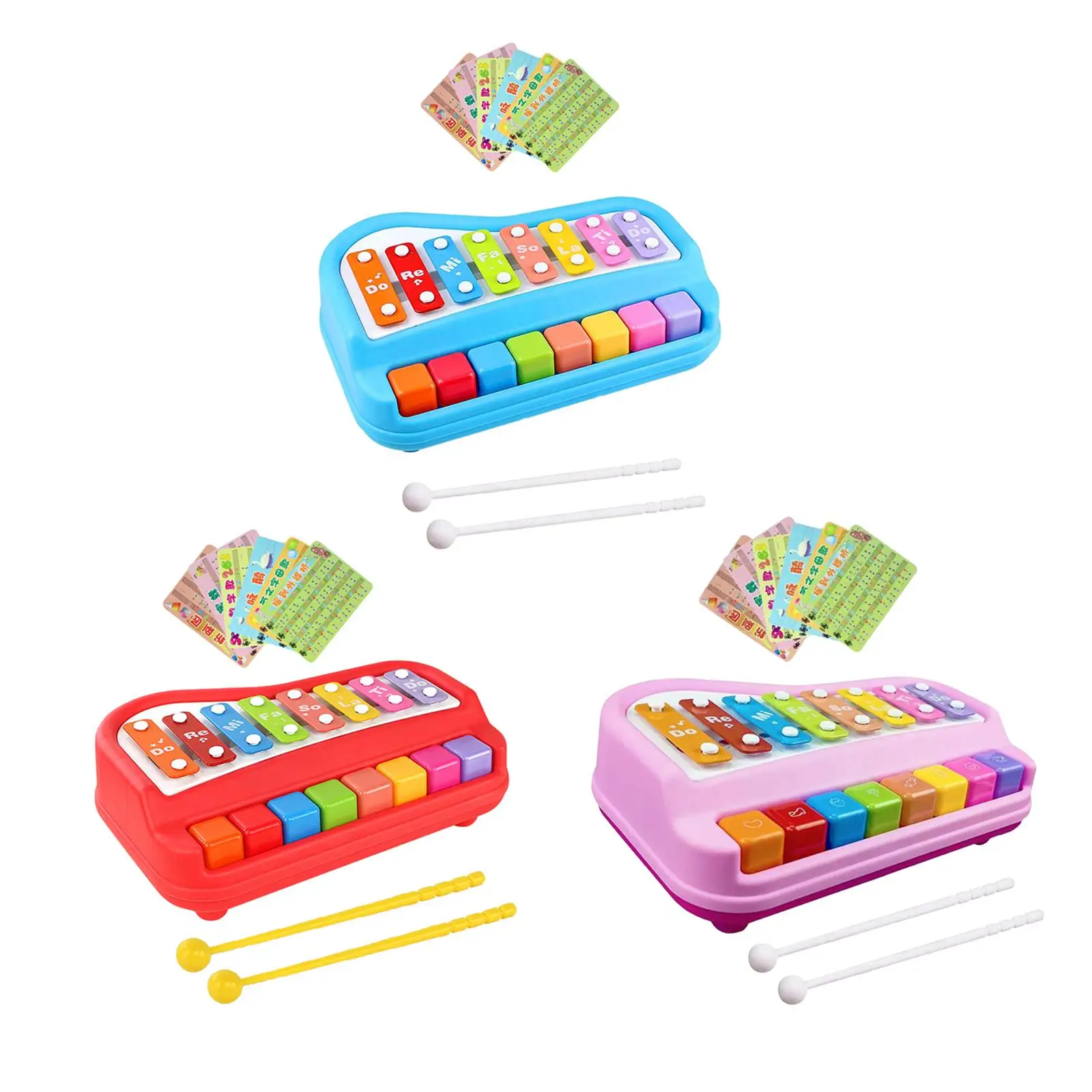 Instrumento de brinquedo xilofone para meninos e meninas, brinquedo musical, instrumento de percussão, presentes, 2 em 1