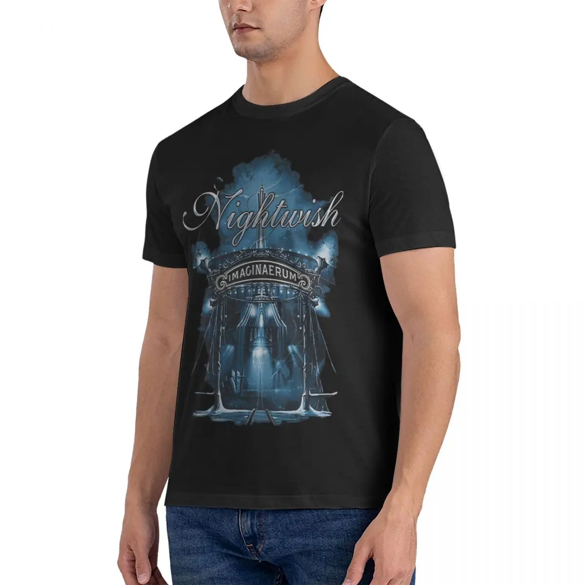 Imaginaerum T-Shirts Men Nightwish Novelty Pure Cotton Tee Shirt Crewneck Short Sleeve T Shirt Graphic Clothes