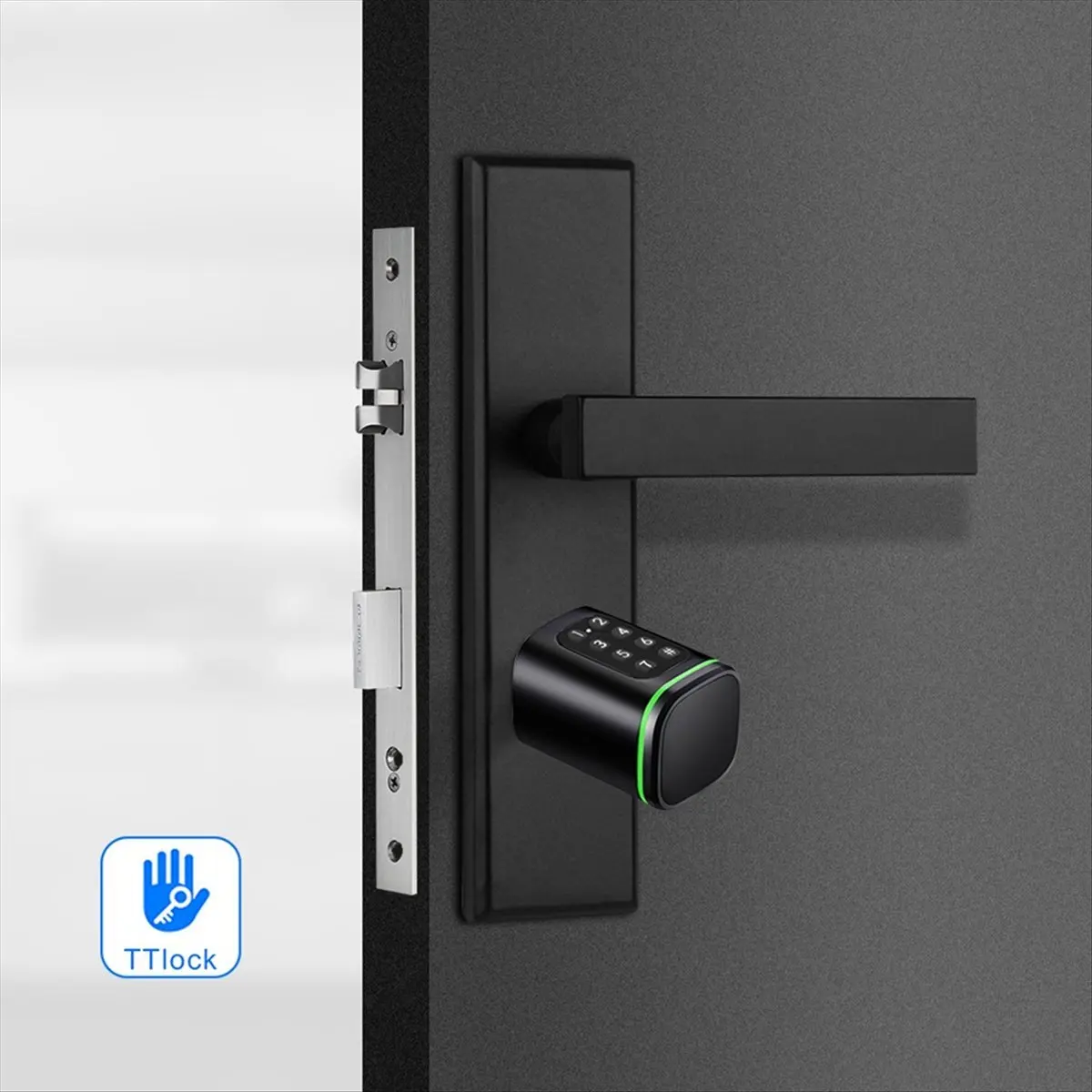 howhow Password Swipe Card Intelligent Lock TongTong APP Bluetooth Unlocking Anti-Theft Fingerprint Replacement Lock Cylinder,B
