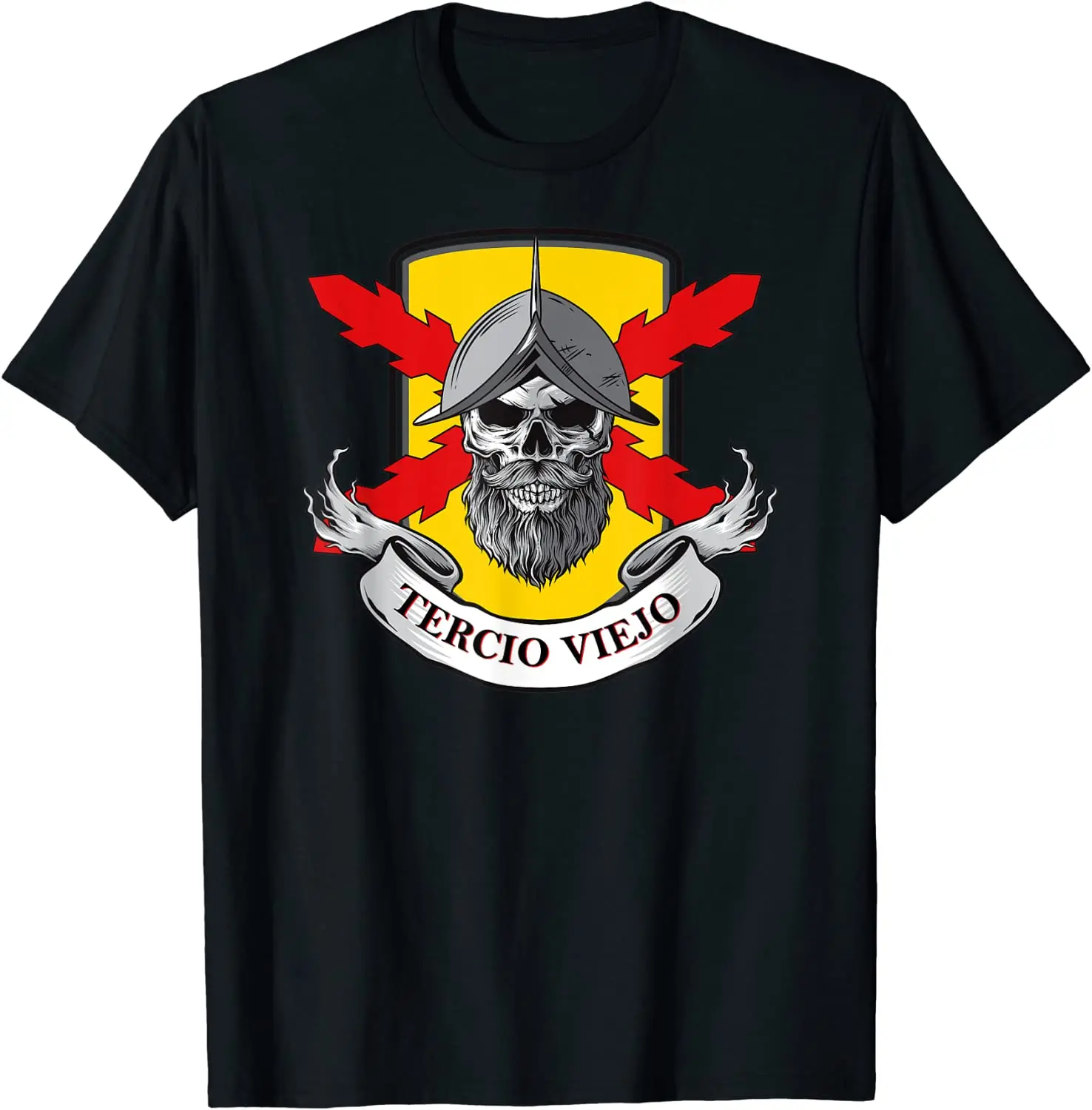 Tercios Españoles. Tercio Viejo. Soldado Calavera. Men T-Shirt Short Sleeve Casual Cotton O-Neck Summer Shirt