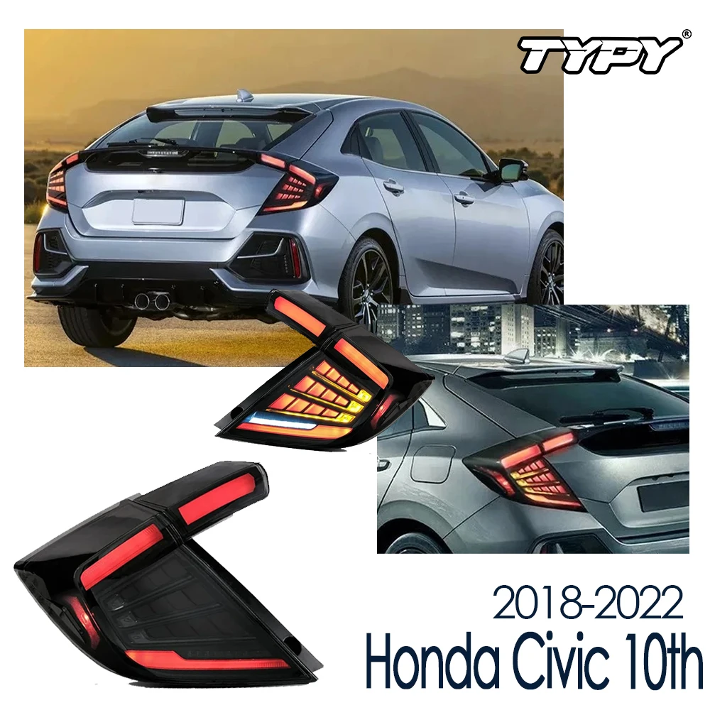 

Car Lights LED Taillights Assembly For 10th Gen Honda Civic Hatchback/Type R 2018-2022 Rear Tail Lamps DRL Sequential Tun Signal