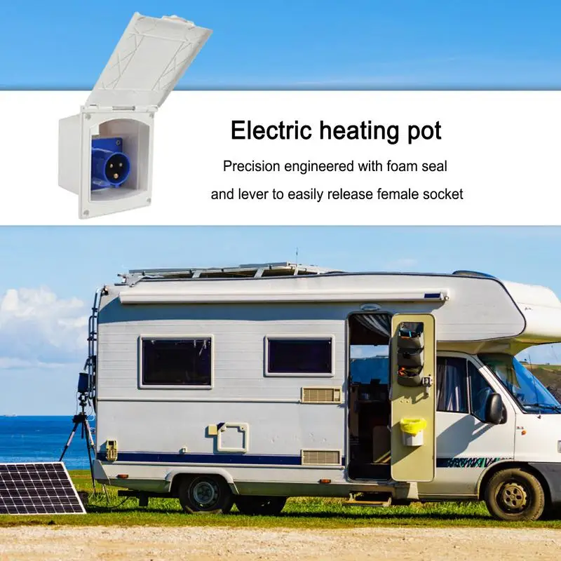 RV Outlet Box RV Outlet Plug Box Waterproofing Utility Trailer Accessories Portable RV Power Socket For Trailers RV Travel Car